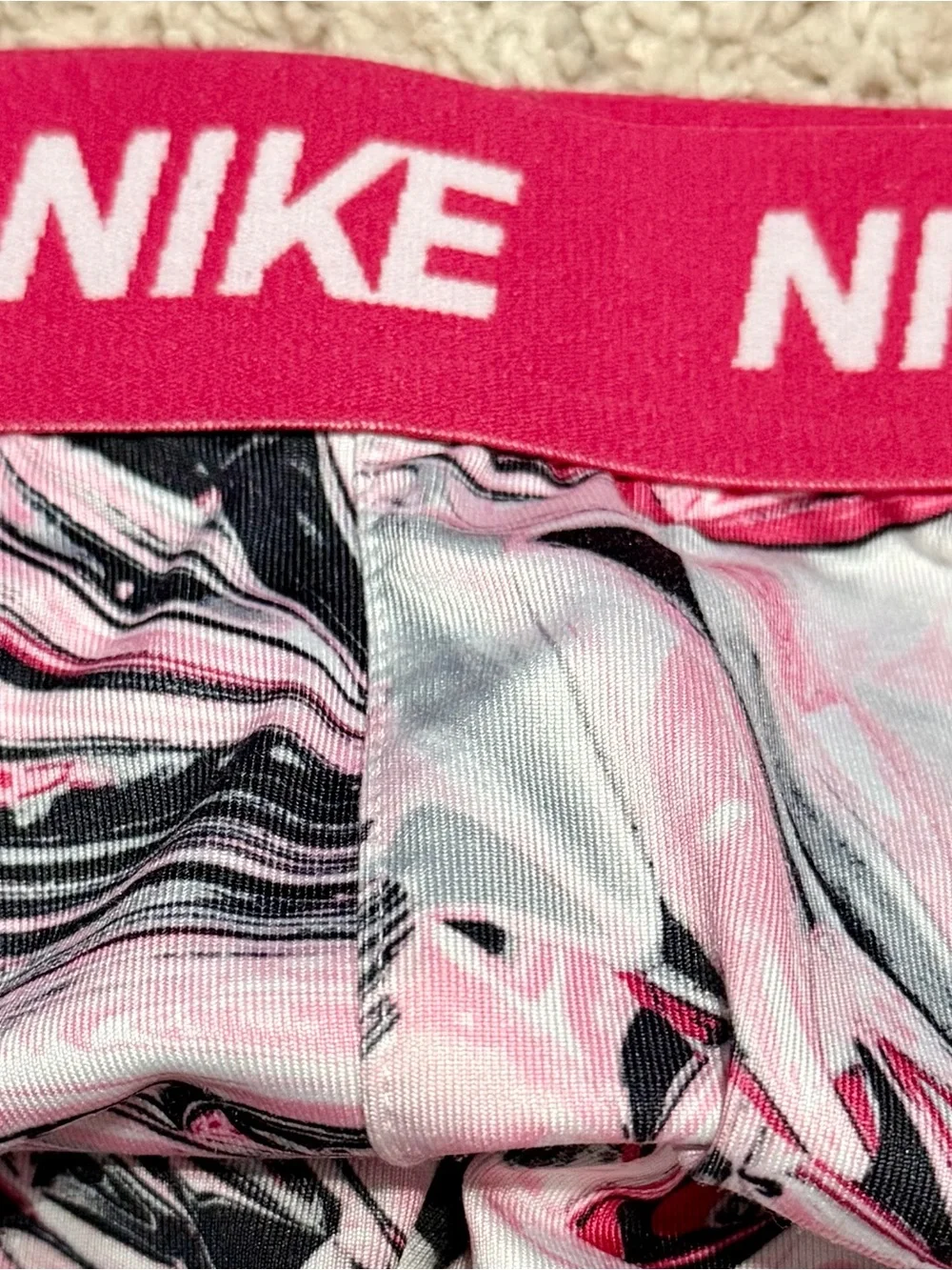 Nike Girls' Pink Dri Fit Patterned Leggings
